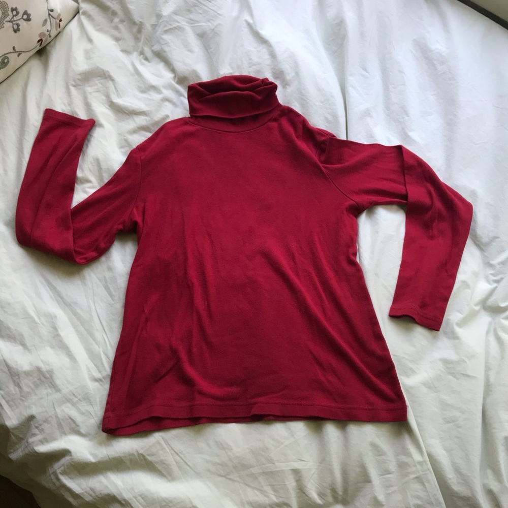 Red 100% Cotton Turtleneck